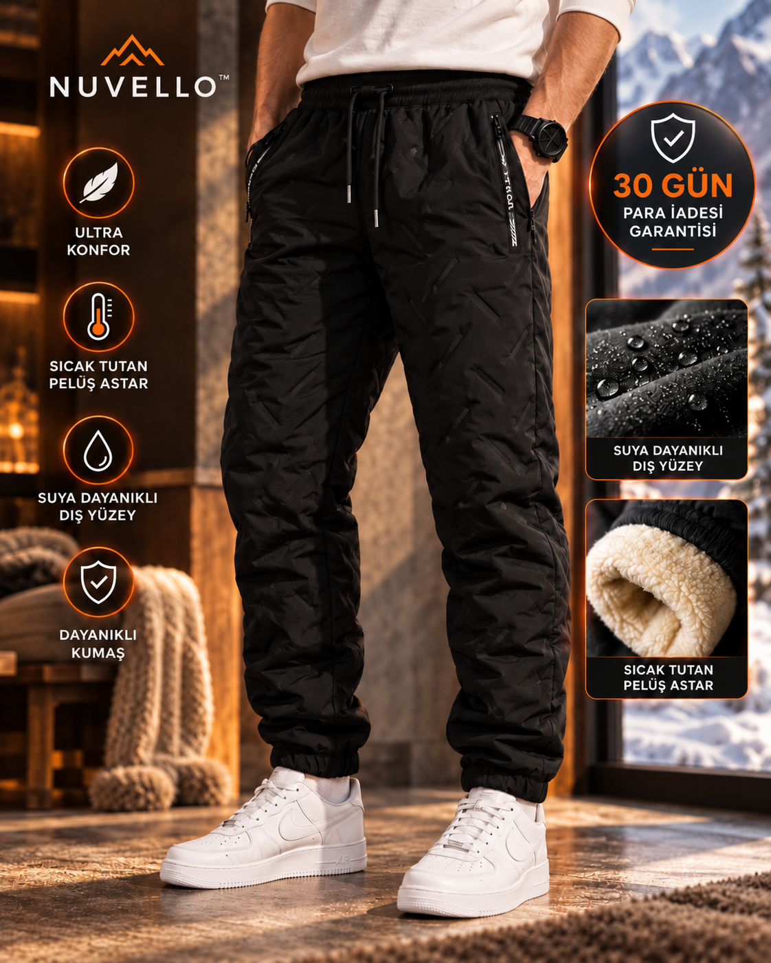 NUVELLO™ Peluş Astarlı Kışlık Eşofman